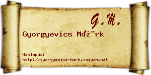 Gyorgyevics Márk névjegykártya